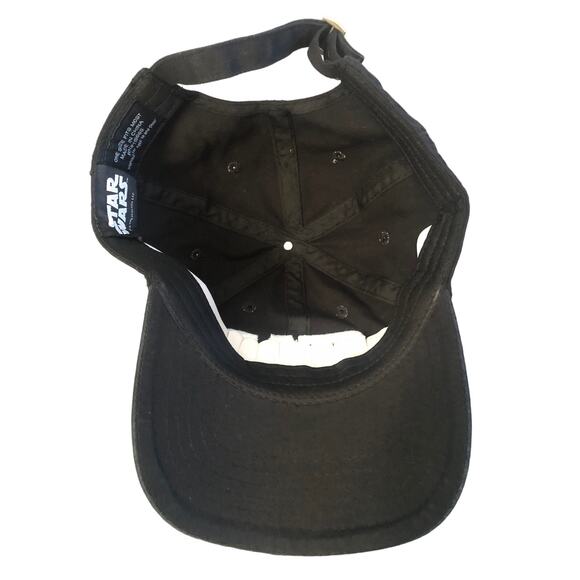 Vintage Black & White Embroidered Star Wars Logo Adjustable Ball Cap One Size - Picture 6 of 8